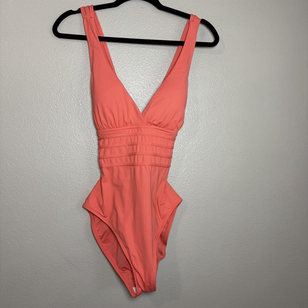 LA BLANCA Size 10 Coral Reef Island Goddess Cross-back Swimsuit $119